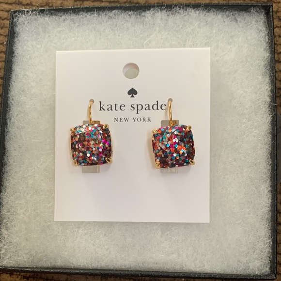 kate spade Jewelry - Kate Spade Colorful Glitter Square Earrings